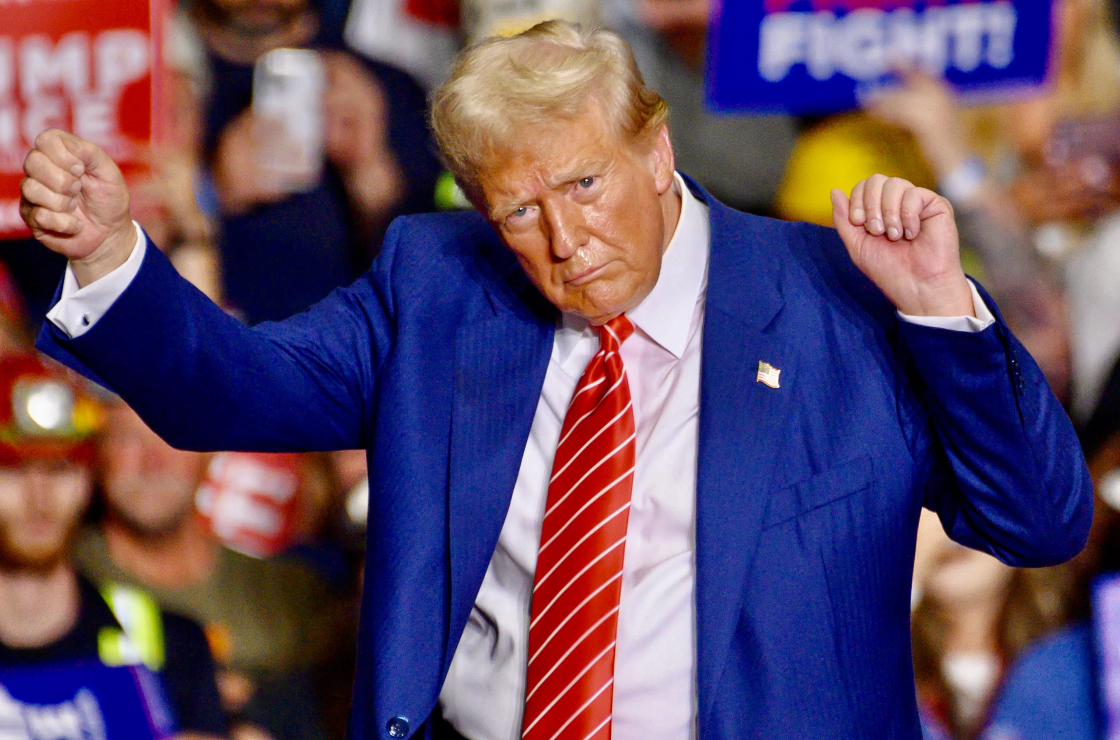 Donald Trump Dances at Rally in Johnstown, Pittsburgh, Pennsylvania, United States - 30 Aug 2024