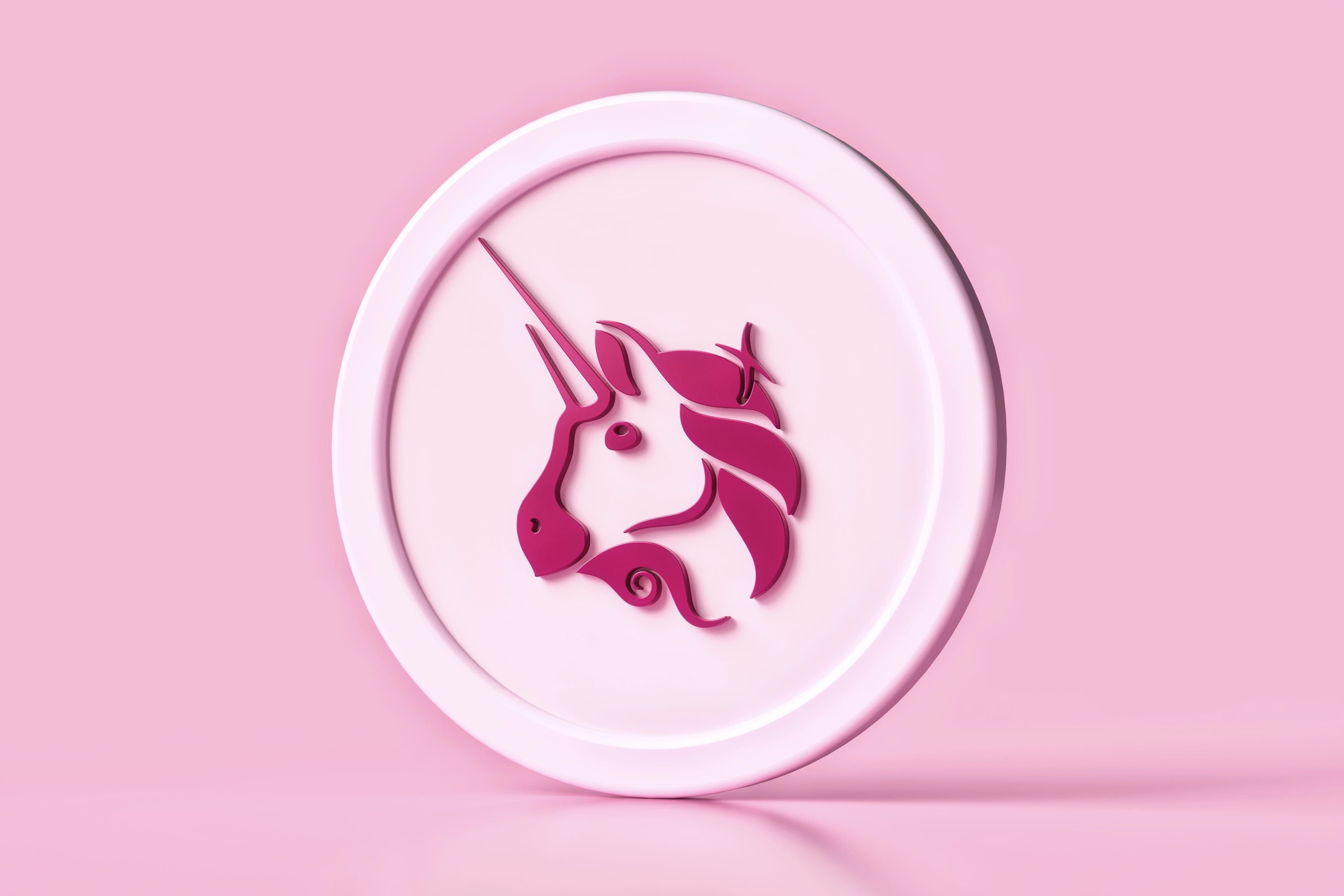 Uniswap,Crypto,Currency,3d,Icon,Isolated,On,Clean,Soft,Pink