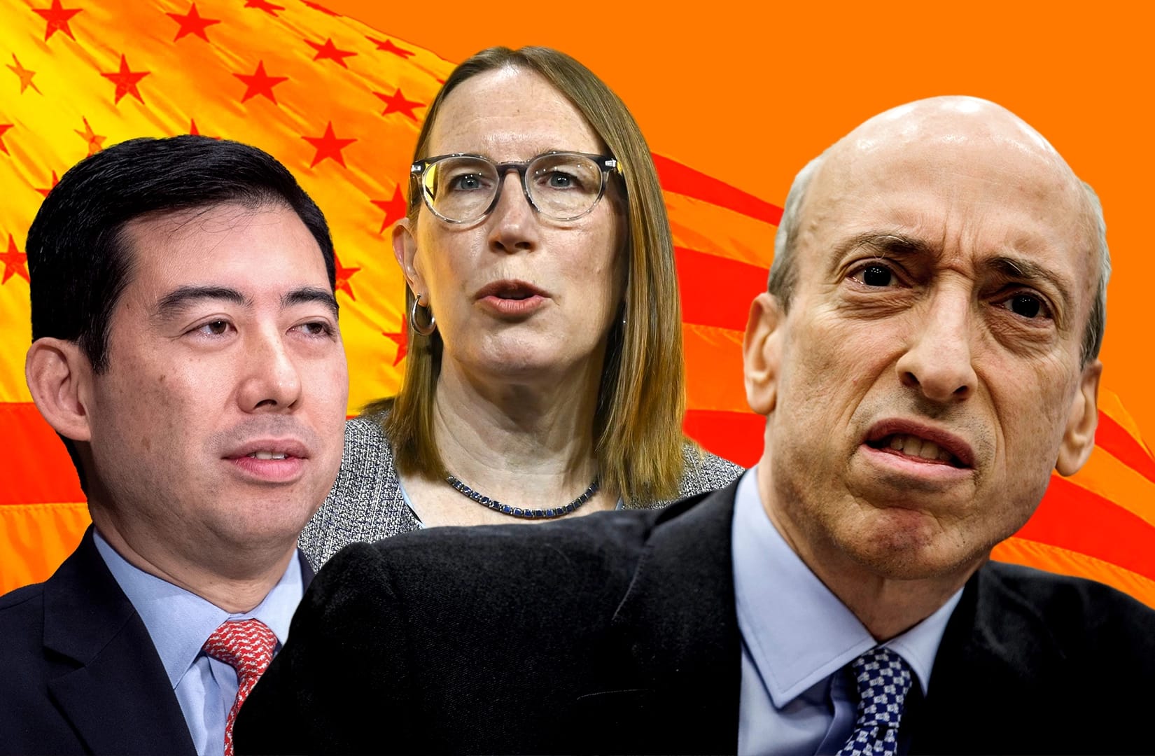 Gary Gensler, Hester Peirce and Mark Uyeda