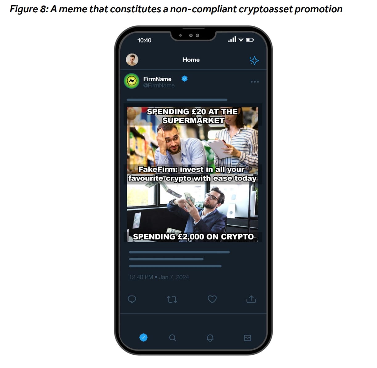 FCA example of a non-compliant meme