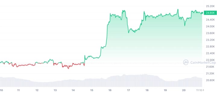 Bitcoin has rallied during the banking crisis.